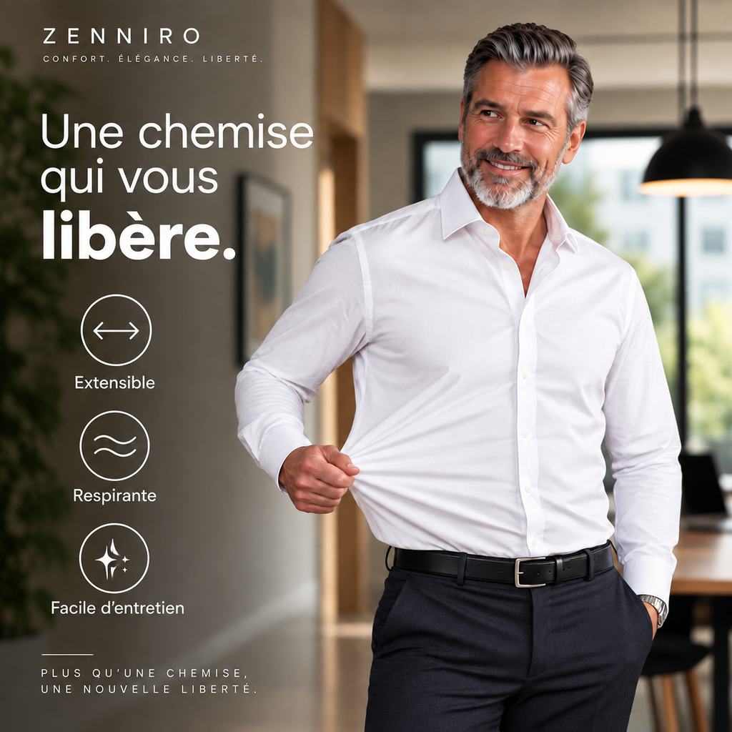 Chemise infroissable coupe ajustée en fibre de bambou Zenfit™