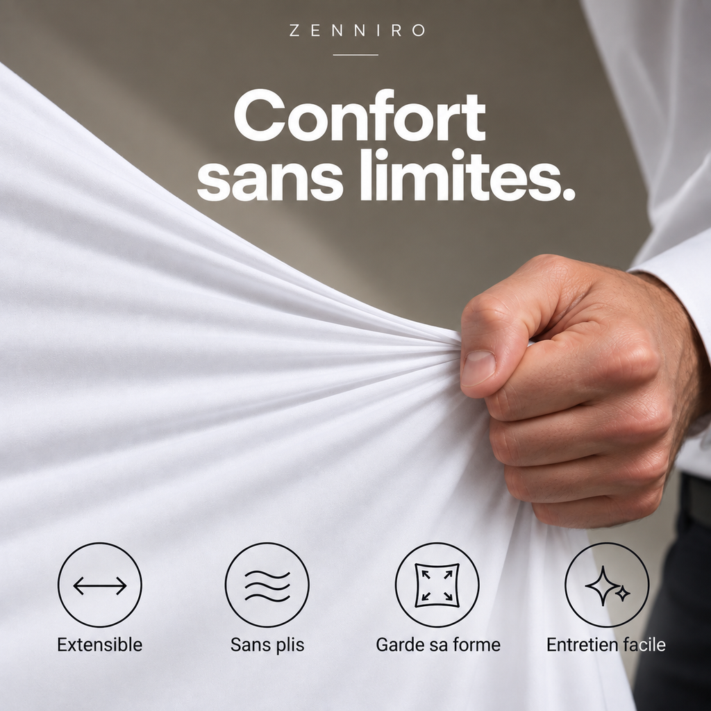Chemise infroissable coupe ajustée en fibre de bambou Zenfit™