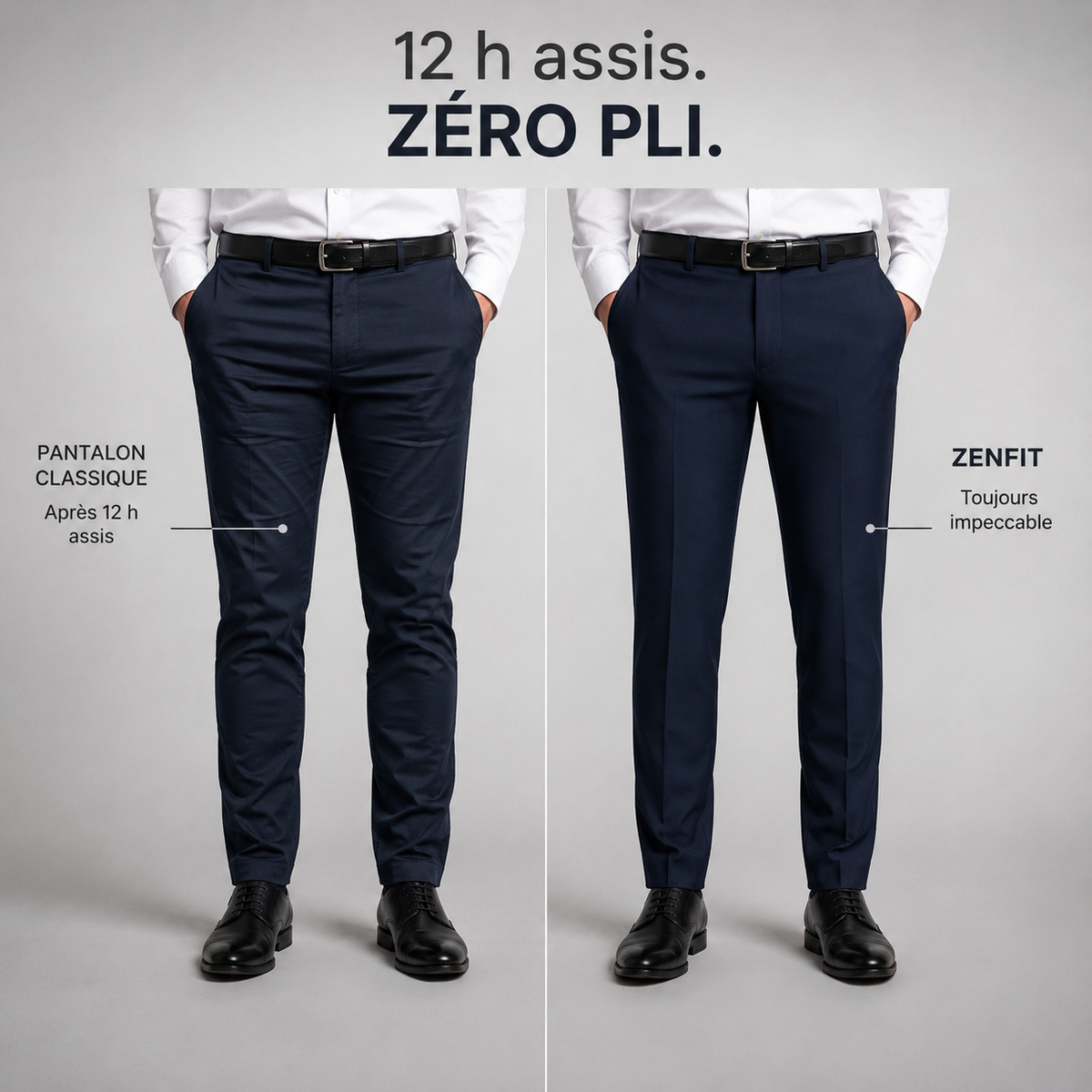 Pantalon extensible homme élégant Zenniro – vue de dos