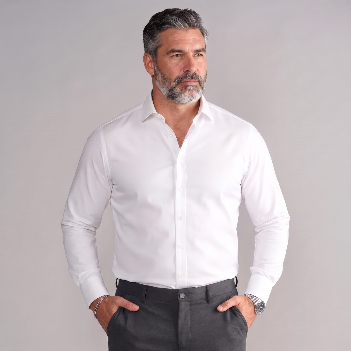 Chemise infroissable homme coupe ajustée Zenniro – vue complète