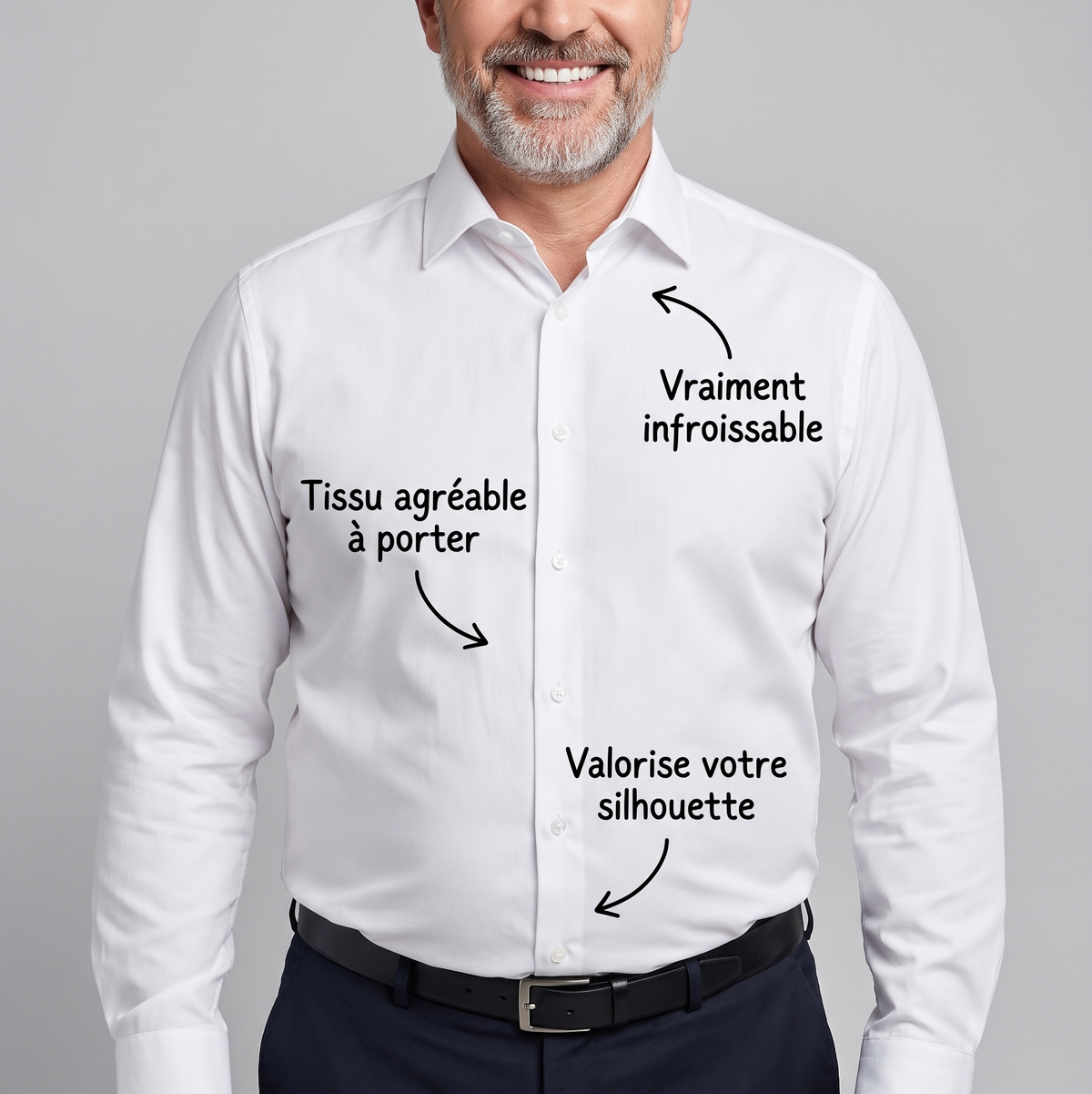Chemise infroissable homme coupe ajustée Zenniro – vue de dos